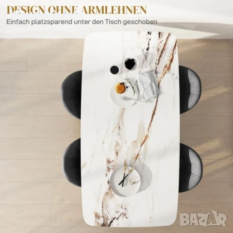 Комплект от 4 трапезни стола HOMCOM, снимка 6 - Столове - 54260917