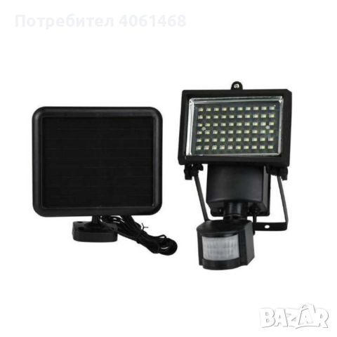 LED прожектор с датчик и соларен панел, снимка 1 - Лед осветление - 46750921