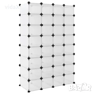 vidaXL Етажерка за обувки, прозрачна, 93x36,5x140 см, PP(SKU:340559), снимка 4 - Други - 48588945