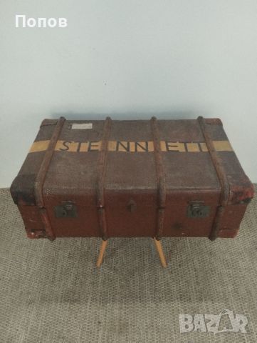 Английски винтидж пътнически сандък, снимка 4 - Антикварни и старинни предмети - 45687543