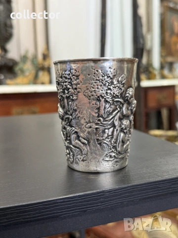 Автентична сребърна чаша - Рококо. №7995, снимка 2 - Антикварни и старинни предмети - 53945630