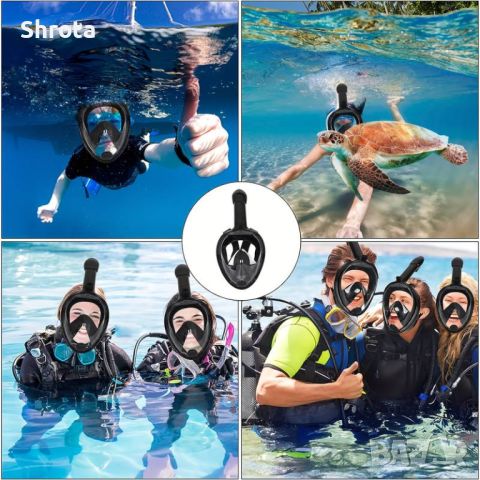 маска за подводно плуване шнорхел - зелена размер L-XL, снимка 4 - Водни спортове - 46444334