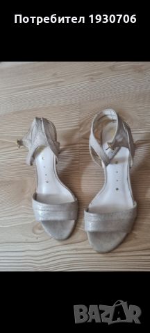 Елегантни сребристи сандали от естествена кожа, снимка 3 - Сандали - 46311319