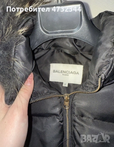 Черно женско яке с гъши пух и лисица на качулката, снимка 3 - Якета - 53406677