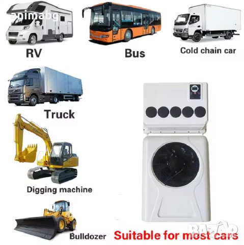 ANIMABG Електрически климатик за каравани, камиони, багери, бусове 12V, 24V