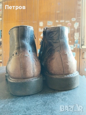 Мъжки кожени боти тип "броги" (brogue boots) 42, снимка 5 - Мъжки боти - 53160766