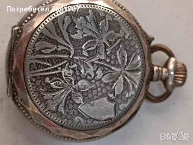 сребърен джобен часовник , снимка 3 - Джобни - 50956352