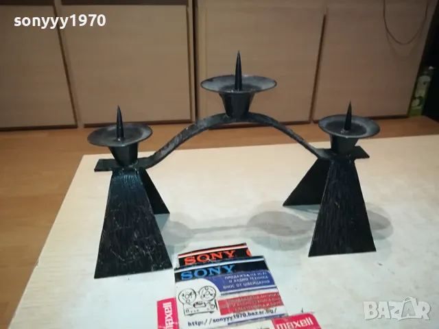 МЕТАЛЕН СВЕЩНИК 28Х20Х10СМ 3103251938, снимка 2 - Колекции - 49714658