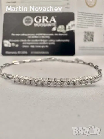 Сребърна гривна с мойсанит (Диамант)