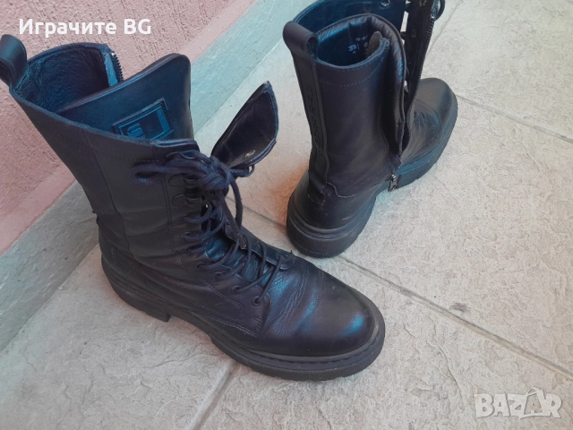 Кожени боти, малко използвани, снимка 2 - Дамски боти - 51819468