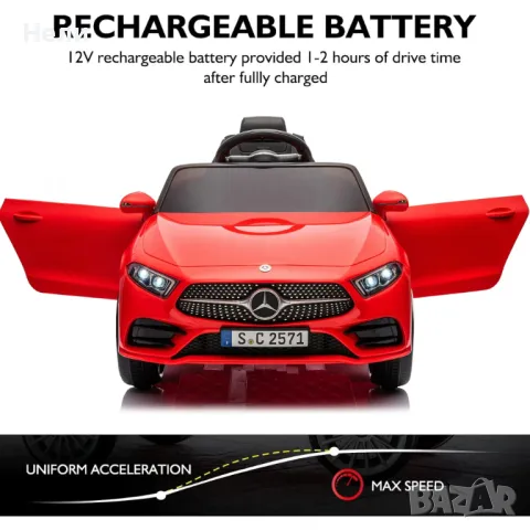 Акумулаторна кола Mercedes Benz CLS350  12V с меки гуми с Кожена седалка МP3, снимка 12 - Детски велосипеди, триколки и коли - 34850120