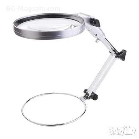 Евтина стъклена голяма увеличителна настолна лупа лед осветление за четене гоблени шиене LED лампа, снимка 3 - Други инструменти - 50921135