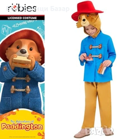 Нов Официален Paddington детски костюм Deluxe с шапка и аксесоари 5/6г, снимка 3 - Други - 53032769