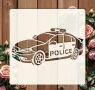 Police Полицейска кола автомобил Полиция стенсил шаблон спрей торта украса сладки Scrapbooking, снимка 1