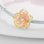 Сребърен талисман цвете Pandora 925 Gold Lotus, снимка 4