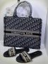 Комплект чанта и чехли Christian Dior 👜🩴Кристиян Диор, снимка 1 - Чехли - 45664523