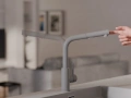Сив смесител за кухня с изтегляща глава, 2 режима на струя - 3010, снимка 11