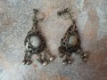 Стари възрожденски обеци с естествени камъни , снимка 1