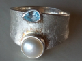 Сребърен пръстен с аквамарин., снимка 1 - Пръстени - 45001607