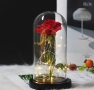 Вечна роза в стъкленица с LED светлина , снимка 1