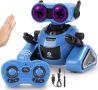 JQLM Акумулаторна детска играчка робот с дистанционно и управление със жестове с ръце, музика, синьо