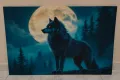 Светеща картина с LED осветление - Вълк, снимка 1