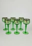 Комплект от 6 винтидж чаши от зелено стъкло, снимка 1