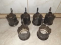 Комплект посребрени руски съветски подстакани 6 броя, снимка 1