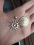 Сребърен медальон - слънце, снимка 2