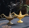метална Вълшебна лампа на дух Джин от Аладин и вълшебната лампа сувенир чайник  за тамян, снимка 5