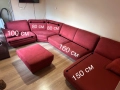 Луксозен ъглов диван бордо + табуретка | Внос Нидерландия, снимка 2