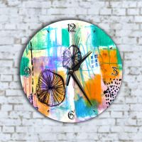 Стенен Часовник - Арт Пъстроцветна Картина, снимка 1 - Стенни часовници - 45823743