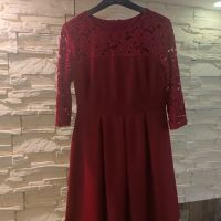 вишнева рокля мЛ-25лв, снимка 1 - Рокли - 45437277
