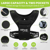 HiiPeak Светлоотразителна жилетка за бягане с патентован джоб държач за телефон, снимка 7 - Спортна екипировка - 44988336