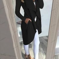 Дамско едноцветно прилепнало сако с ревер, 3цвята , снимка 4 - Сака - 45906271