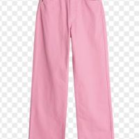 СТРАХОТНИ розови дънки с широк прав крачол ХС размер , снимка 2 - Дънки - 45566069