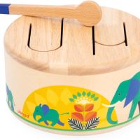 Janod Дървен барабан, образователна музикална играчка за малки деца 18+ месеца, снимка 6 - Образователни игри - 45717566