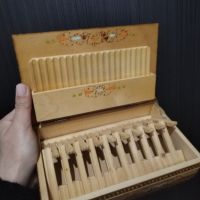 Ръчномизработена старинна кутия за цигари 100%дърво, снимка 4 - Антикварни и старинни предмети - 45121375
