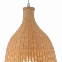 LOFOB Бохо ръчно изработена лампа от естествен плетен ратан, снимка 1 - Лампи за таван - 45370473