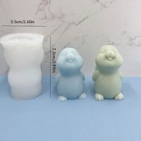 3D Примигващ заек силиконов молд форма фондан гипс шоколад свещ сапун декор, снимка 1 - Форми - 45782056