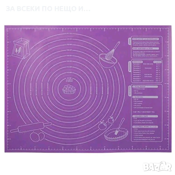 Силиконова незалепваща подложка за месене, снимка 1