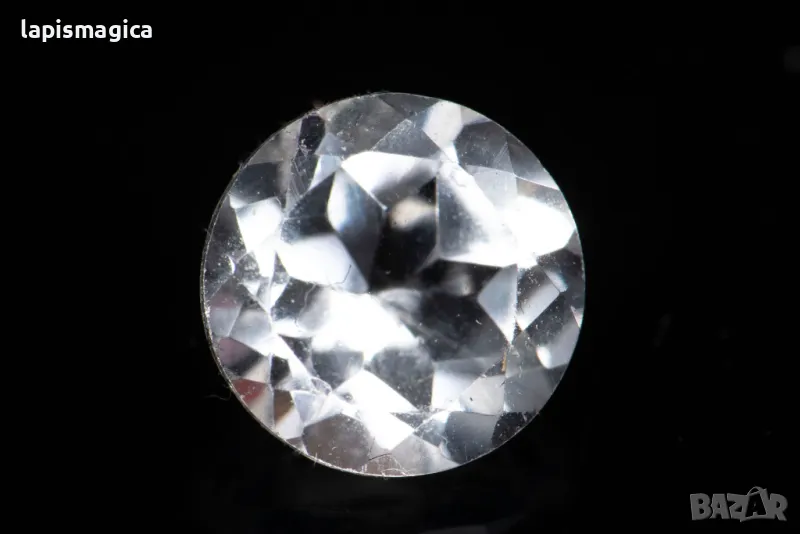 Бял топаз 1.08ct 6mm кръгла шлифовка #10, снимка 1