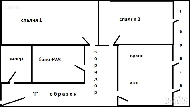 Продавам 3 стаен апартамент 92кв м, снимка 1