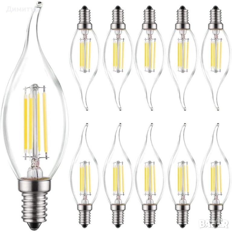 Led лампа с форма на свещ, тип C35L, с мощност 12W,  и 8W, снимка 1