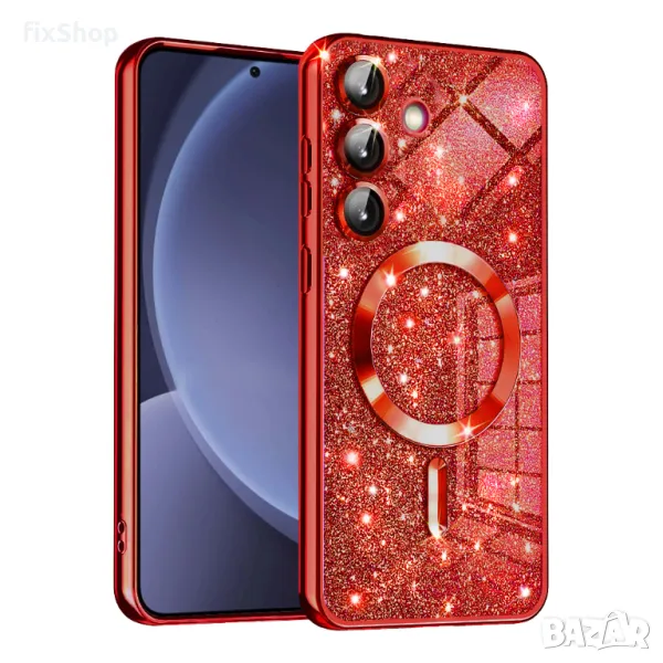 Калъф fixGuard - Luxury Glitter MagSafe - Samsung Galaxy S25 Plus - Red, снимка 1