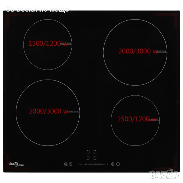 Индукционен плот с 4 котлона, сензорен контрол, стъкло, 7000 W Код P403, снимка 1