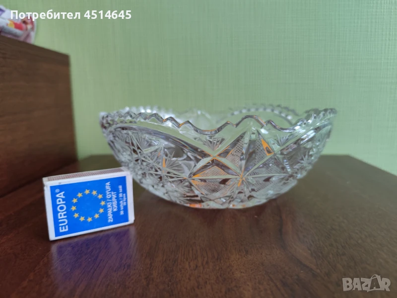 Кристална кръгла фруктиера , снимка 1