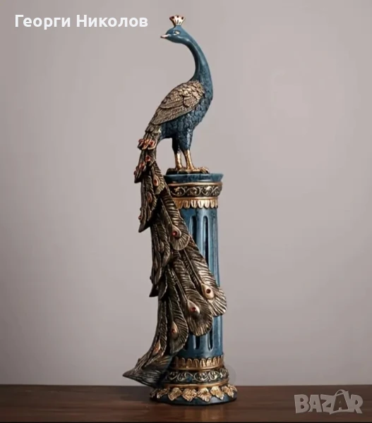 Декоративна статуя на паун , снимка 1