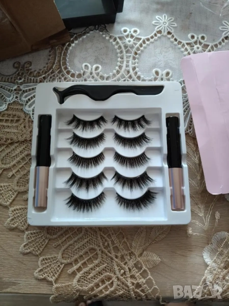  5 чифта магнитни изкуствени мигли с очна линия , снимка 1