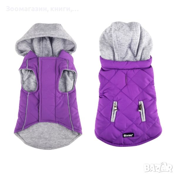 Дрешка с качулка за куче размер S лилаво - Pet Int Sportive Jacket with Hood Purple, снимка 1